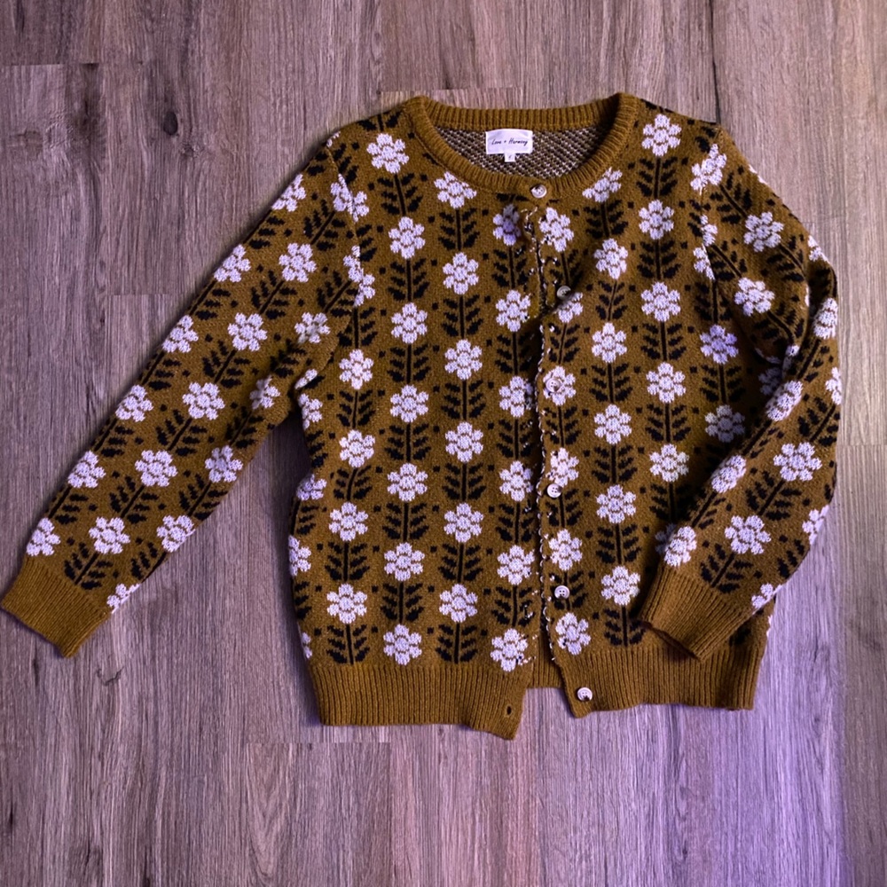 flower print cardigan NWOT